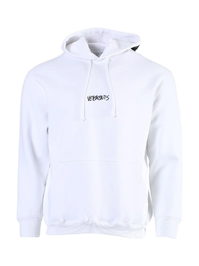 Shop Vetements Written Logo Hoodie White