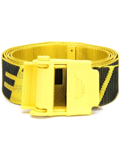 Shop Off-white Logo-detail Industrial Belt In Yellow