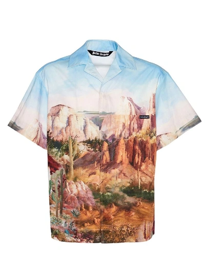 Shop Palm Angels Panoramic Canyon Bowling Shirt