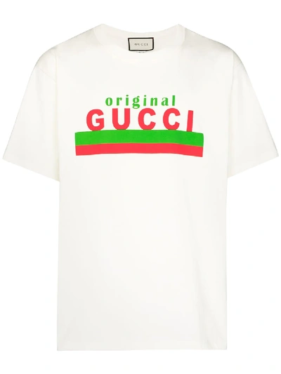 Shop Gucci Original Logo Print T-shirt In White