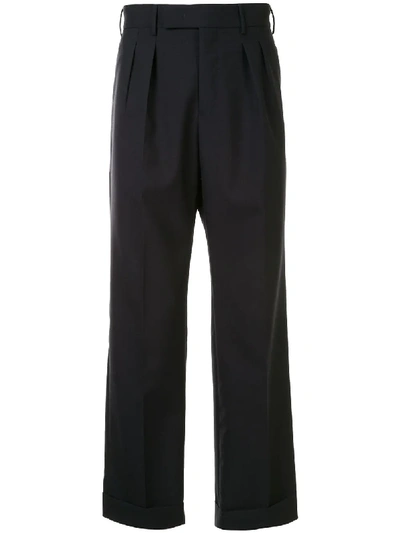 Shop Pt01 Tailored Pleated Trousers In Blue
