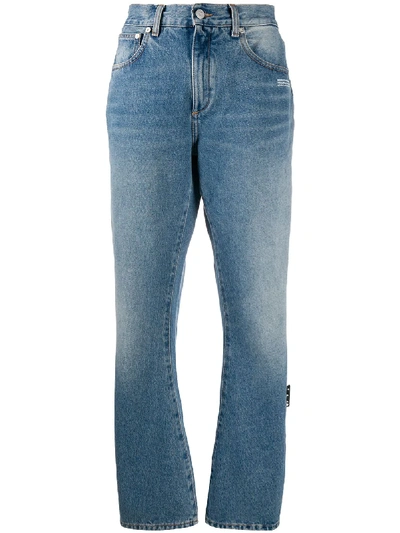 Shop Off-white Washed-effect Straight-leg Jeans In Blue