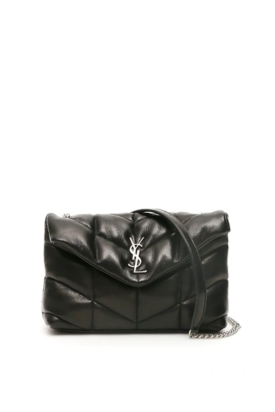 Shop Saint Laurent Loulou Puffer Mini Bag In Black