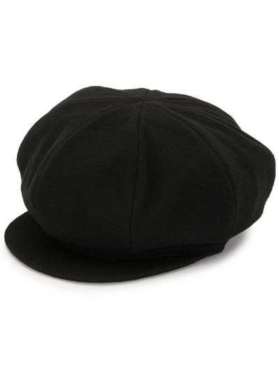 Shop Y's Wool Baker Boy Hat In Black