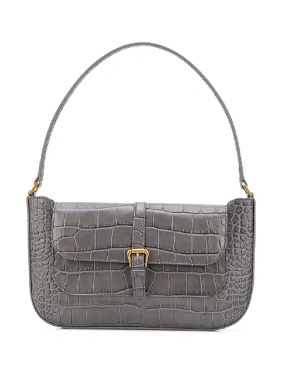 Shop By Far Miranda Croc-embossed Bag In Grey