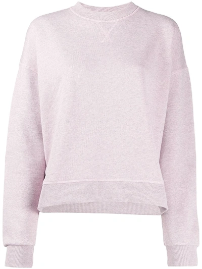 Shop Ganni Crew Neck Sweatshirt In Pink