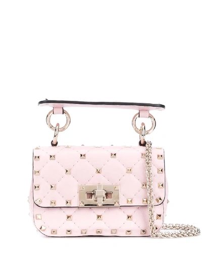 Shop Valentino Micro Rockstud Spike Tote Bag In Pink