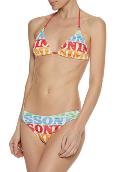 Shop Missoni Jacquard Triangle Bikini In Red