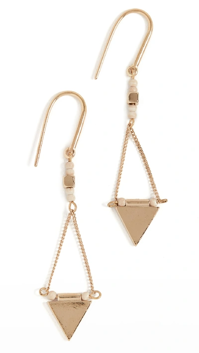 Shop Isabel Marant Triangle Drop Earrings In Ecru