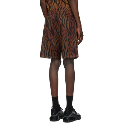 Shop Palm Angels Brown Tiger Shorts