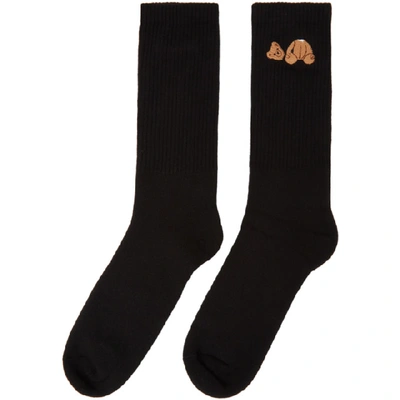 Shop Palm Angels Black Bear Socks