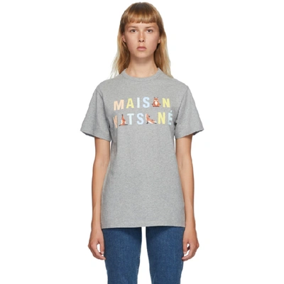 MAISON KITSUNE 灰色 RAINBOW YOGA FOXES T 恤