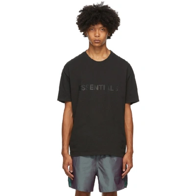 Shop Essentials Black Logo T-shirt In Stretch Lim