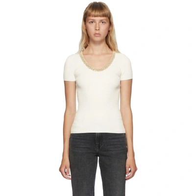 Shop Alexander Wang Off-white Trapped Chain T-shirt In 104 Soft Wh