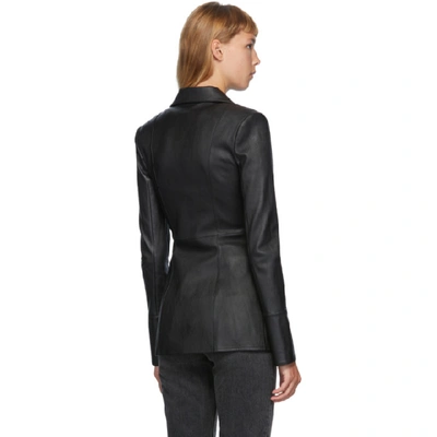 Shop Alexander Wang Black Fitted Leather Shirt In 001 Black