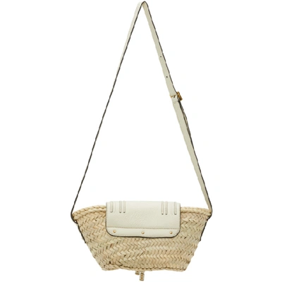 Shop Chloé Chloe Beige Raffia Small Marcie Basket Bag In 119 Natural