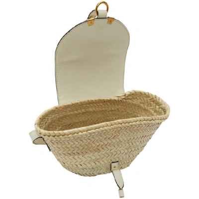 Shop Chloé Chloe Beige Raffia Small Marcie Basket Bag In 119 Natural