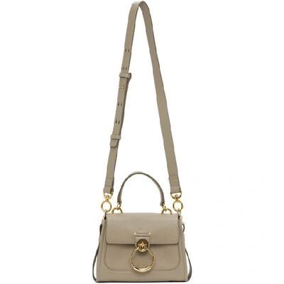 Shop Chloé Chloe Grey Mini Tess Day Bag In 23w Mottygr