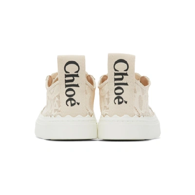 Shop Chloé Beige Lace Lauren Sneakers In 6j1 Beig