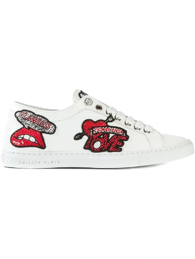 Shop Philipp Plein 'happy Love' Sneakers In White