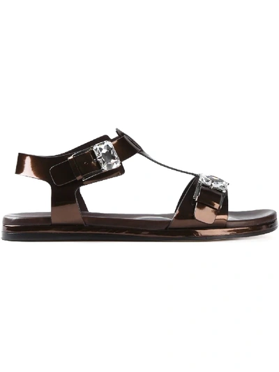 Shop Casadei Sandalen Mit Verzierungen In Brown