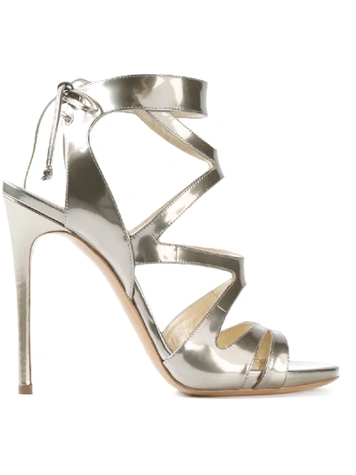 Shop Casadei Riemchensandalen Mit Pfennigabsatz In Metallic