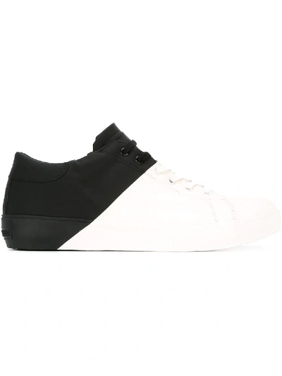 Shop Leather Crown Kontrastierende Sneakers In Black