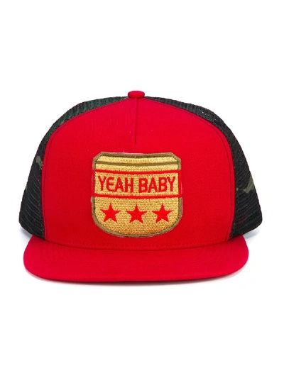 Saint Laurent Yeah Baby Flat-Bill Hat, Red/Green - Bergdorf Goodman