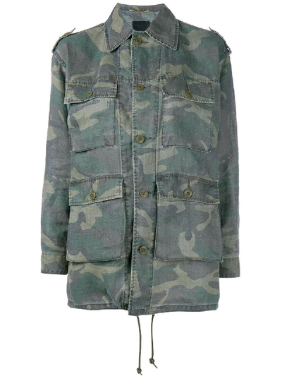 Shop Saint Laurent Camouflage Hunter Jacket In Black