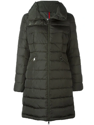 Shop Moncler 'flammette' Daunenmantel In Green