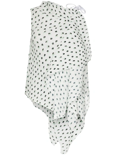 Shop Roland Mouret Pasha Printed Blouse In White