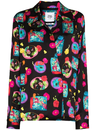 Shop Opening Ceremony Multiprint Wrap Shirt In Black