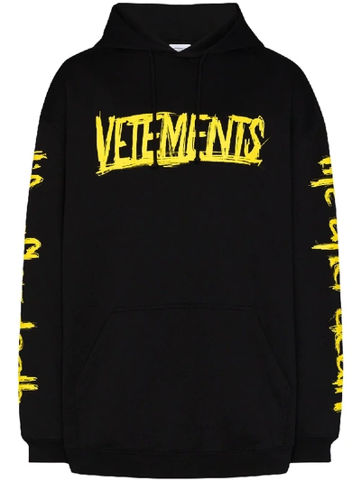 Shop Vetements World Tour Print Hoodie In Black