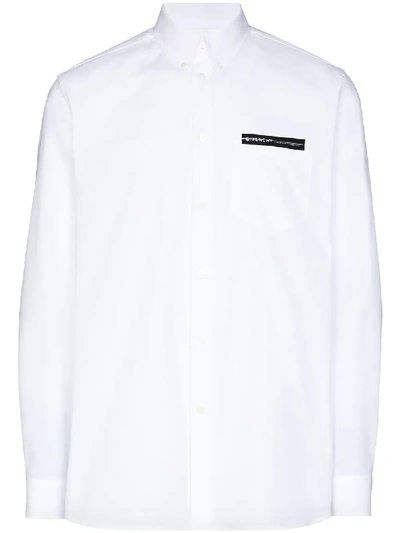 Shop Givenchy Logo Tape Shirt In White