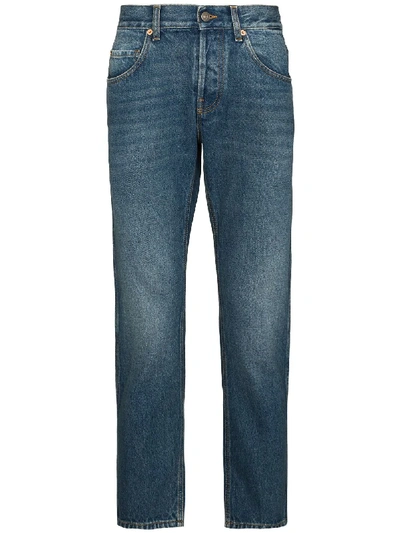 Shop Gucci Tapered-leg Jeans In Blue