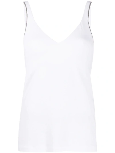 Shop Brunello Cucinelli V-neck Tank Top In White