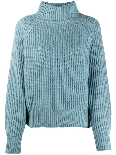 Shop Allude Ribbed Knit Jumper In Blue