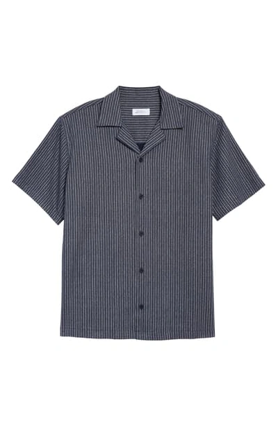 Shop Saturdays Surf Nyc Canty Stripe Short Sleeve Button-up Camp Shirt In Indigo Stripe