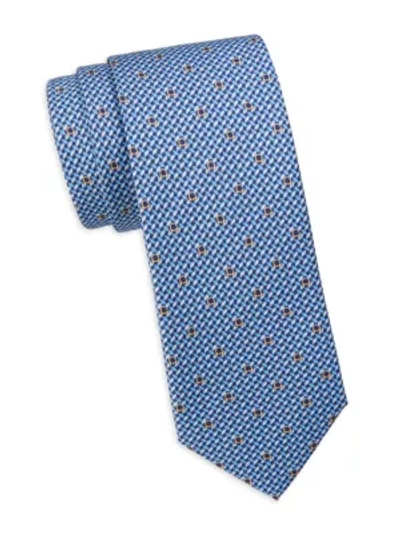 Shop Ferragamo Men's Gancini Woven Silk Tie In Navy