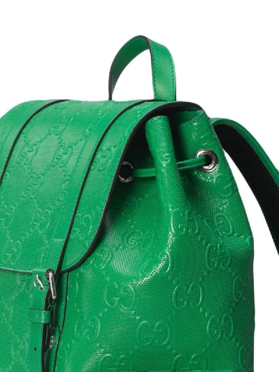 Shop Gucci Logo-embossed Backpack In Green