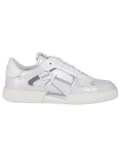 Shop Valentino White Leather Vl7n Sneakers
