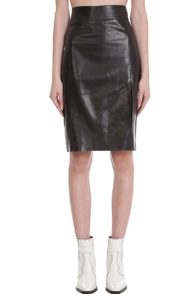Shop Drome Skirt In Black Leather