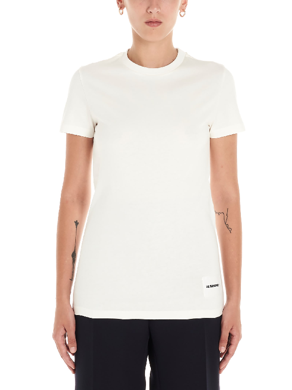 Jil Sander White Cotton T-shirt In White | ModeSens