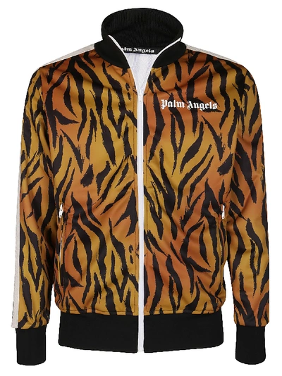 Shop Palm Angels Black And Brown Track Jacket In Multicolor