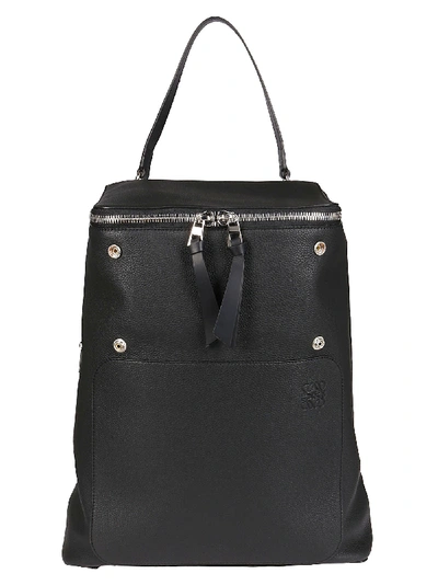 Shop Loewe Black Leather Goya Backpack