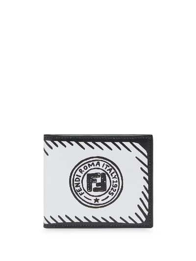 Shop Fendi X Joshua Vides Flat Printed Wallet In White