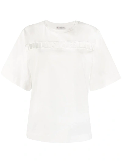 Shop Moncler Cut-out Logo T-shirt In White