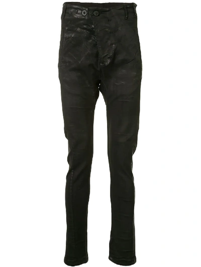 Shop Boris Bidjan Saberi Dropped-crotch Skinny Trousers In Black