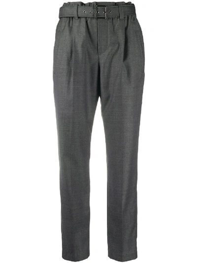 Brunello Cucinelli Straight Leg Belted Trousers In Grey