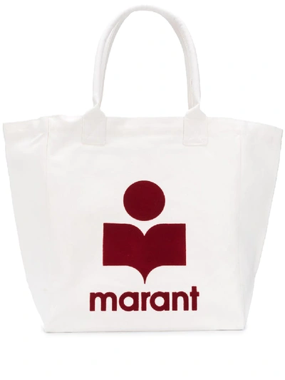 Shop Isabel Marant Logo Tote Bag In White